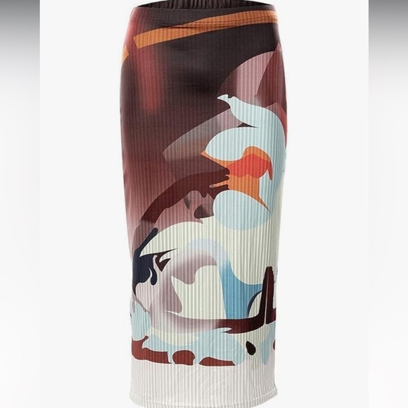 Animated midi Skirt high waisted - Picture 2 of 3